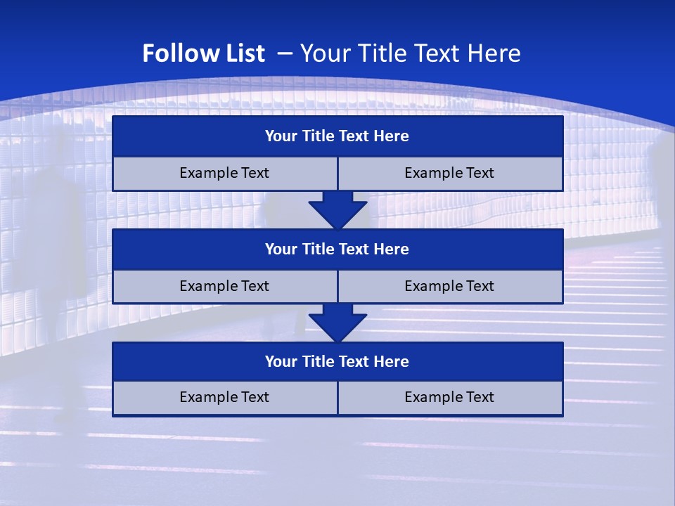 Blurred Pedestrians In Modern Passageway PowerPoint Template
