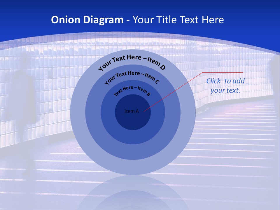 Blurred Pedestrians In Modern Passageway PowerPoint Template