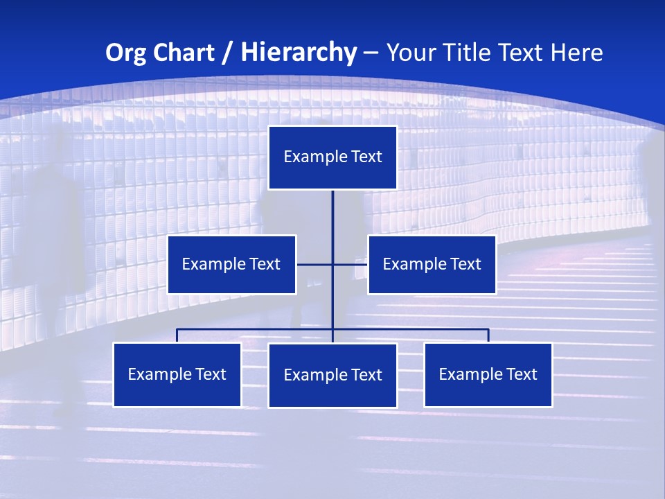 Blurred Pedestrians In Modern Passageway PowerPoint Template