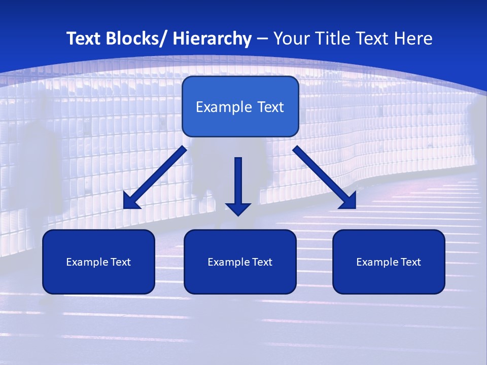 Blurred Pedestrians In Modern Passageway PowerPoint Template