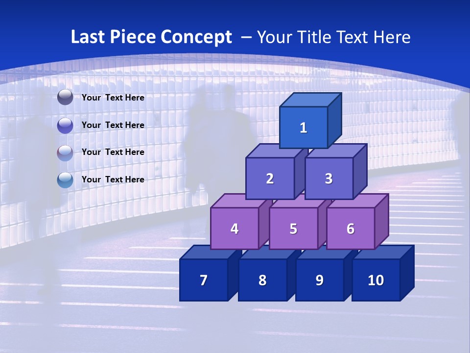 Blurred Pedestrians In Modern Passageway PowerPoint Template