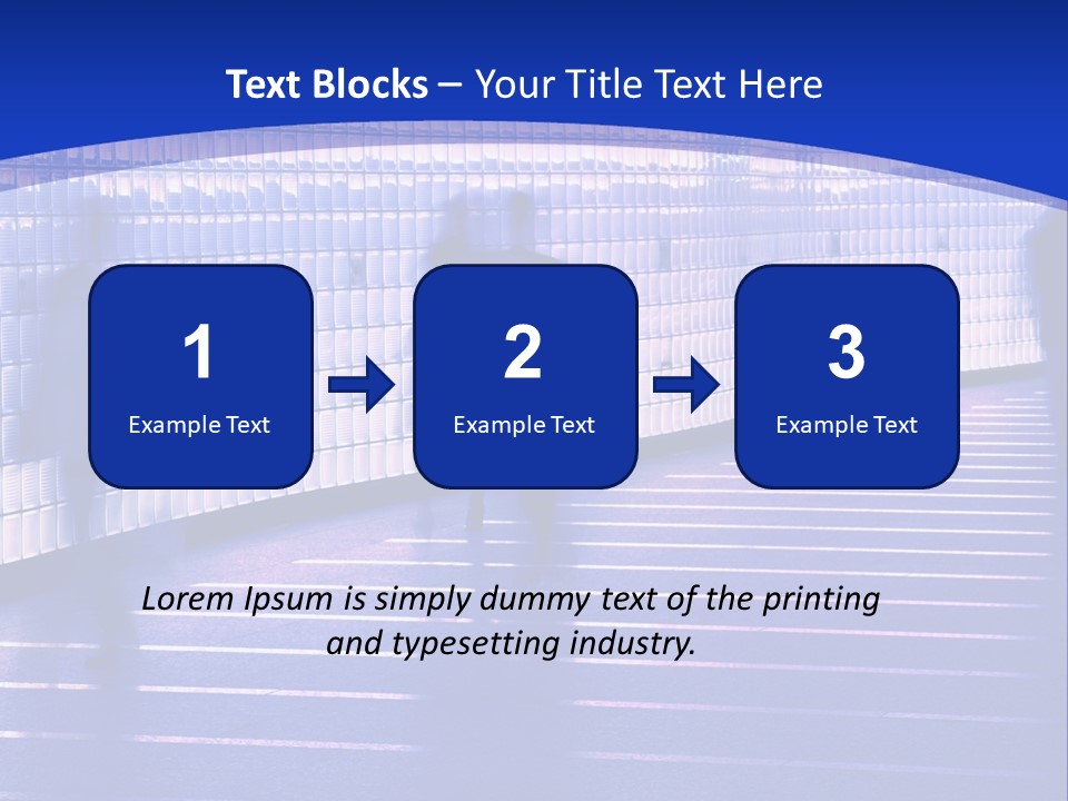 Blurred Pedestrians In Modern Passageway PowerPoint Template