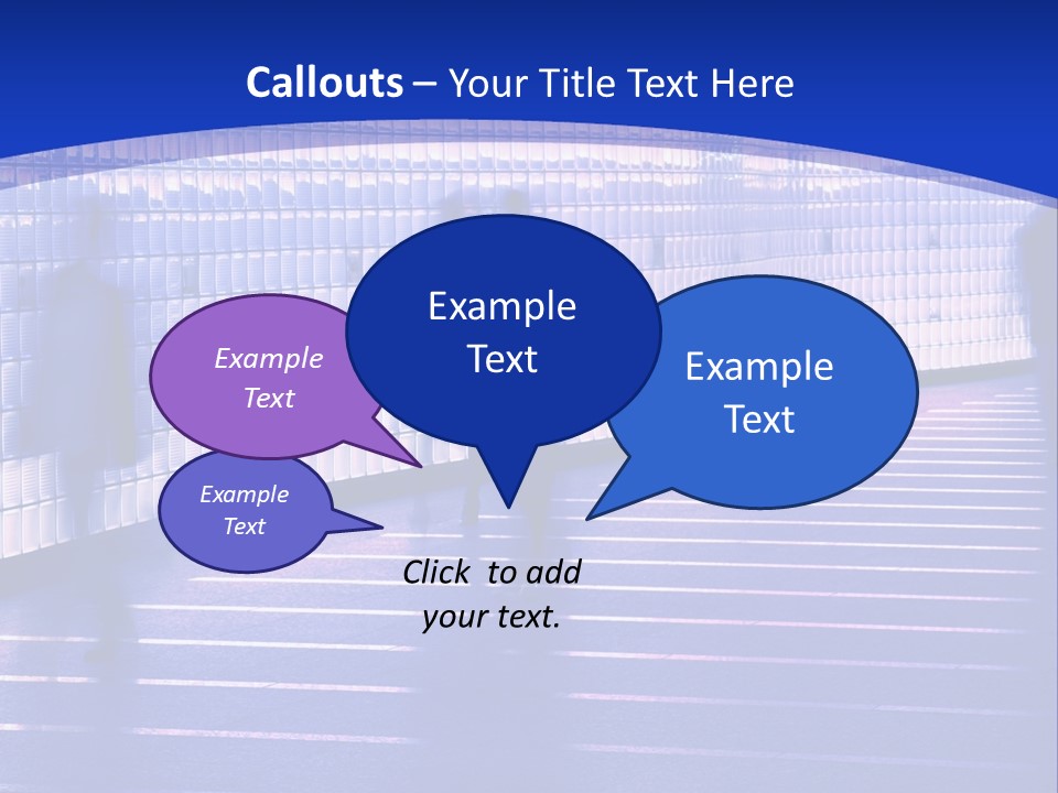 Blurred Pedestrians In Modern Passageway PowerPoint Template