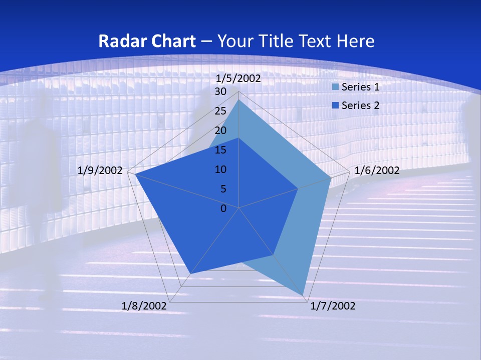 Blurred Pedestrians In Modern Passageway PowerPoint Template