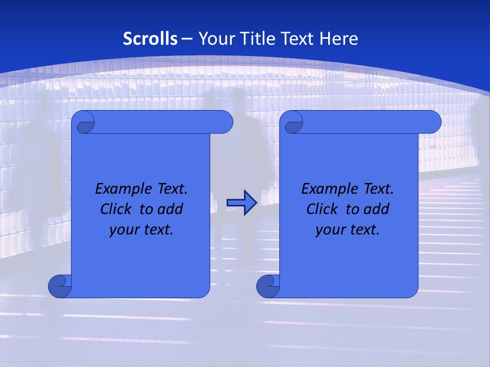 Blurred Pedestrians In Modern Passageway PowerPoint Template