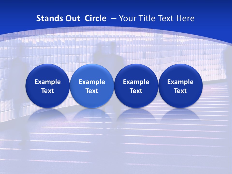 Blurred Pedestrians In Modern Passageway PowerPoint Template