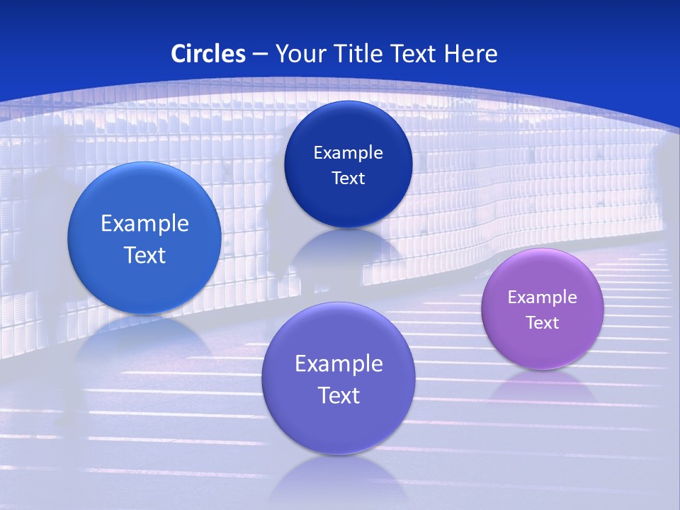 Blurred Pedestrians In Modern Passageway PowerPoint Template