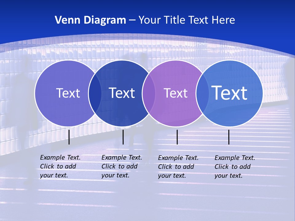 Blurred Pedestrians In Modern Passageway PowerPoint Template
