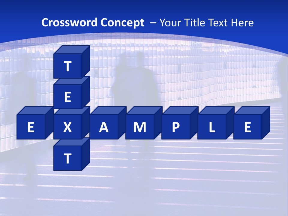 Blurred Pedestrians In Modern Passageway PowerPoint Template