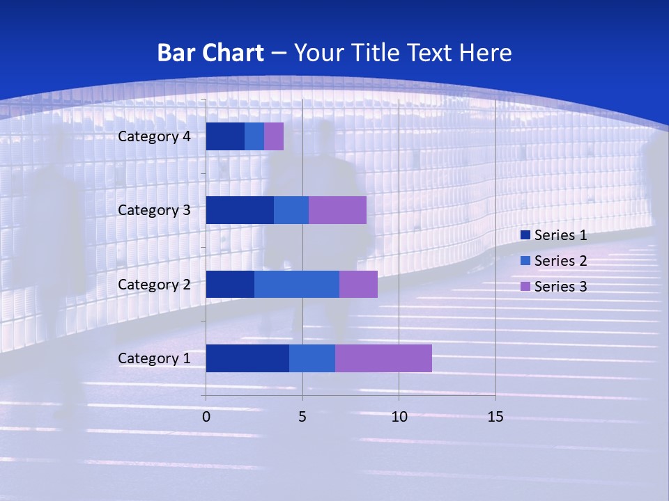 Blurred Pedestrians In Modern Passageway PowerPoint Template