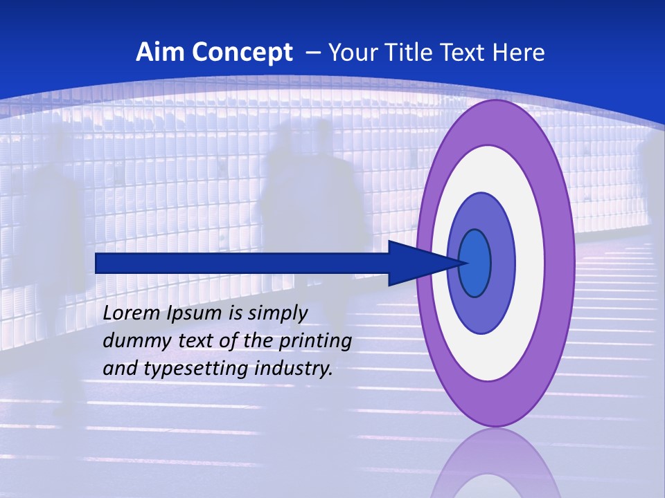 Blurred Pedestrians In Modern Passageway PowerPoint Template