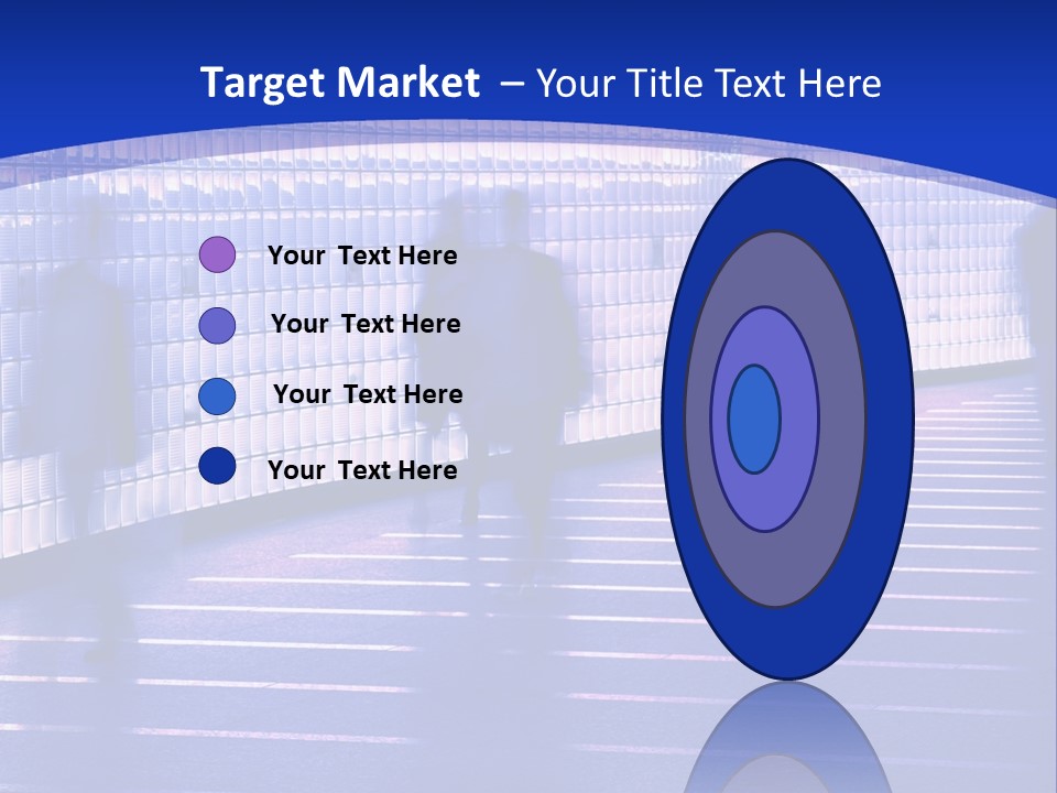 Blurred Pedestrians In Modern Passageway PowerPoint Template