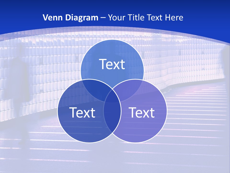 Blurred Pedestrians In Modern Passageway PowerPoint Template