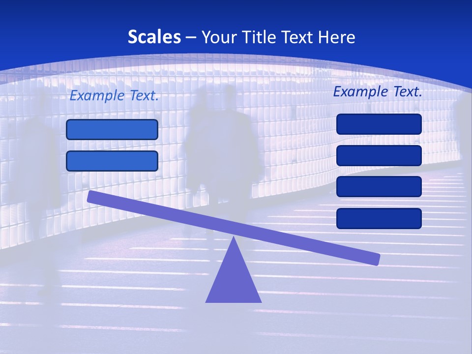 Blurred Pedestrians In Modern Passageway PowerPoint Template