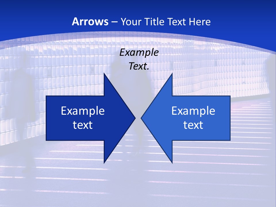 Blurred Pedestrians In Modern Passageway PowerPoint Template
