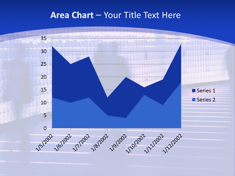Blurred Pedestrians In Modern Passageway PowerPoint Template