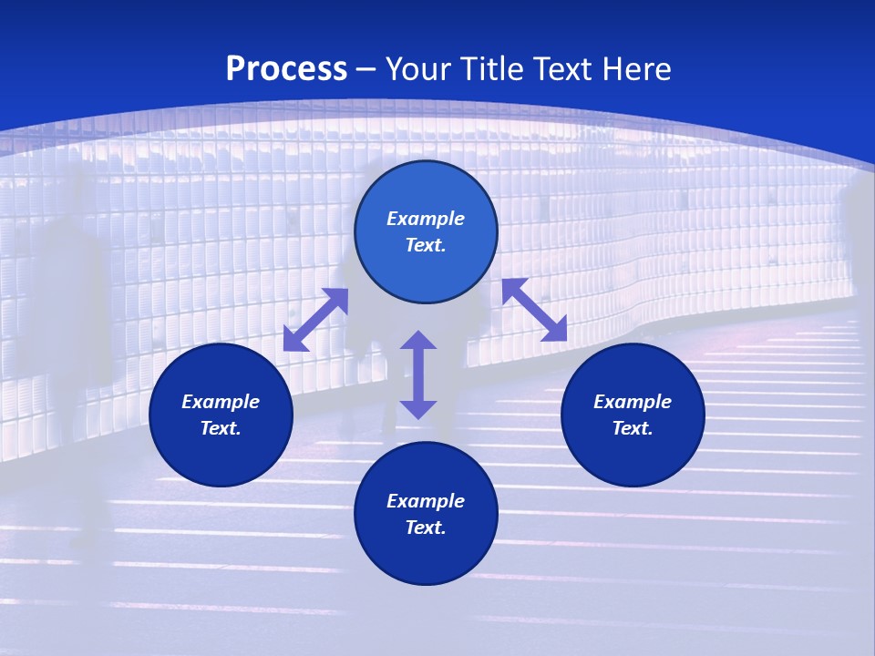 Blurred Pedestrians In Modern Passageway PowerPoint Template