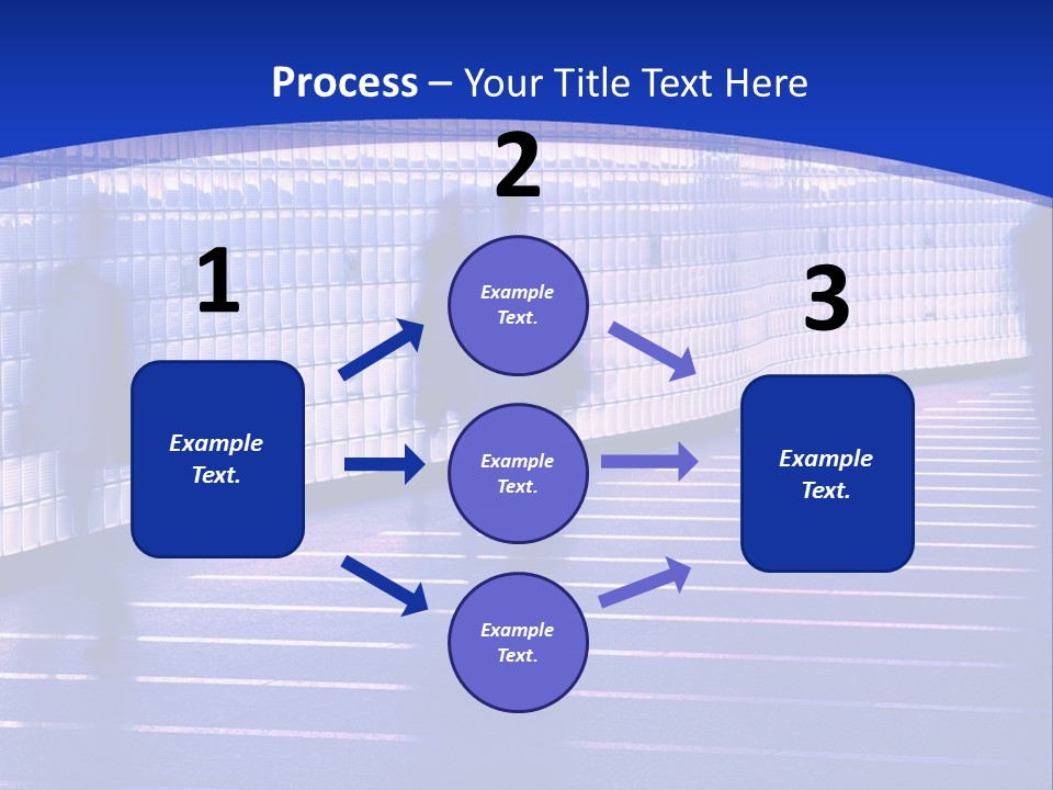 Blurred Pedestrians In Modern Passageway PowerPoint Template