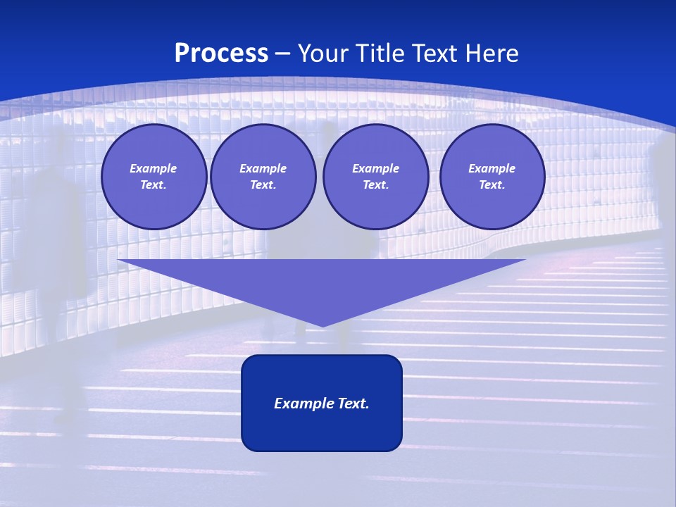 Blurred Pedestrians In Modern Passageway PowerPoint Template