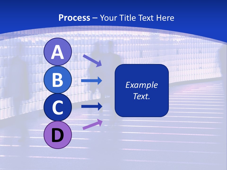 Blurred Pedestrians In Modern Passageway PowerPoint Template