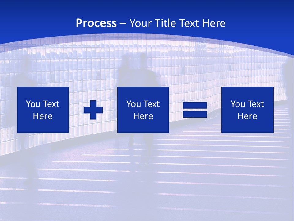 Blurred Pedestrians In Modern Passageway PowerPoint Template