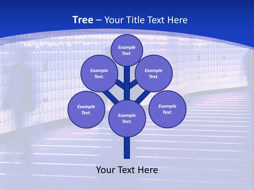 Blurred Pedestrians In Modern Passageway PowerPoint Template