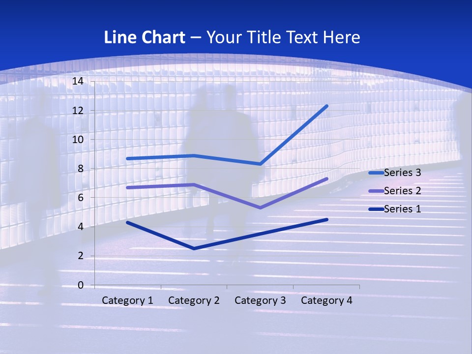 Blurred Pedestrians In Modern Passageway PowerPoint Template