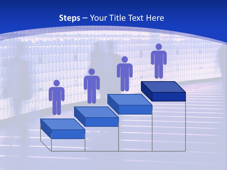 Blurred Pedestrians In Modern Passageway PowerPoint Template