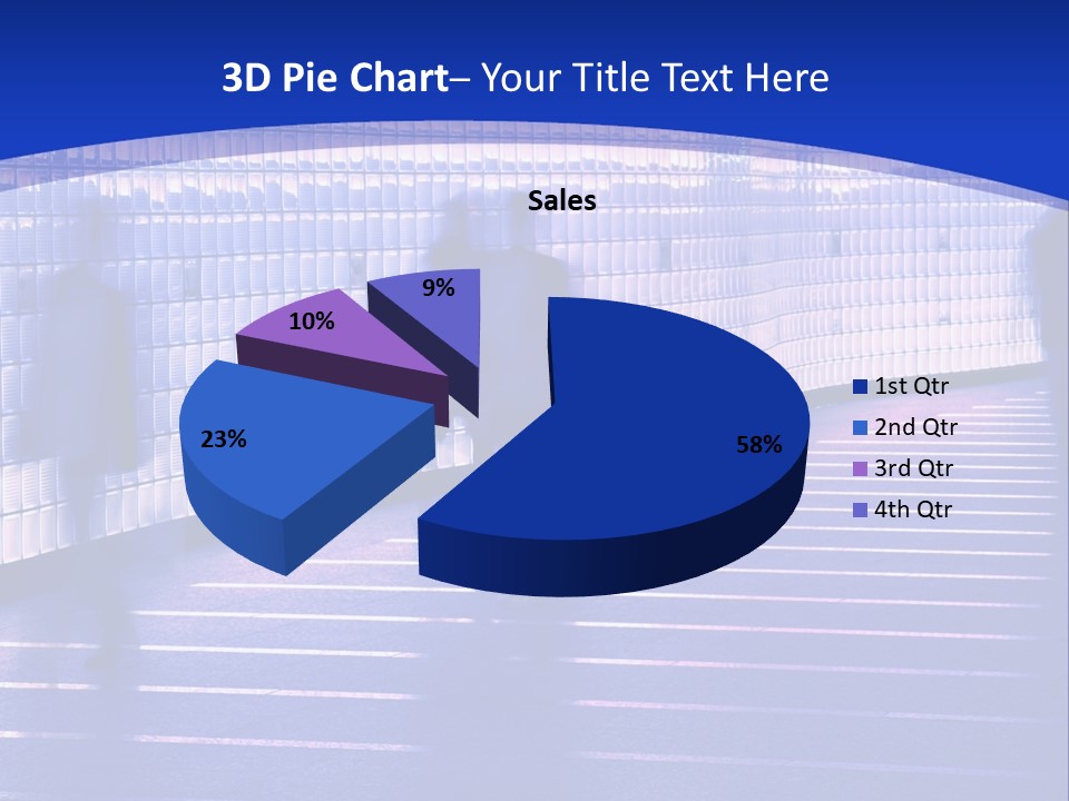 Blurred Pedestrians In Modern Passageway PowerPoint Template