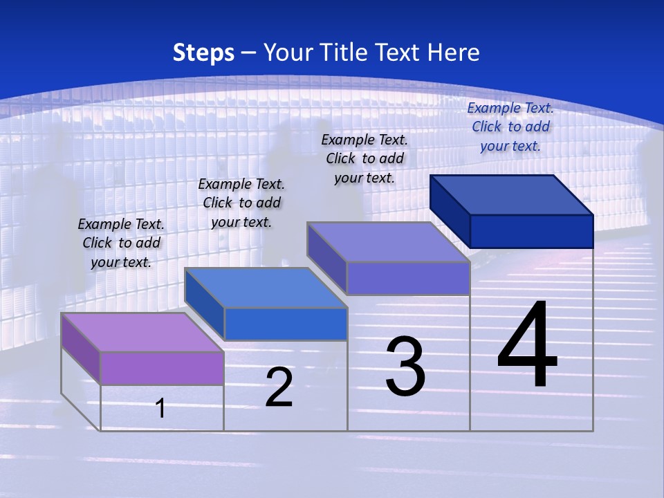 Blurred Pedestrians In Modern Passageway PowerPoint Template