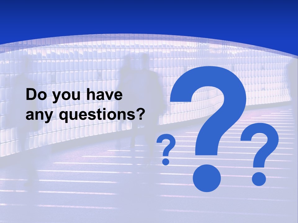 Blurred Pedestrians In Modern Passageway PowerPoint Template