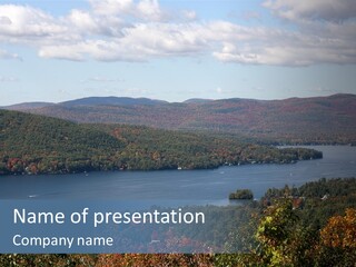 Lake George As Seen From Prospect Island PowerPoint Template