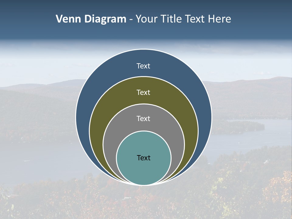 Lake George As Seen From Prospect Island PowerPoint Template