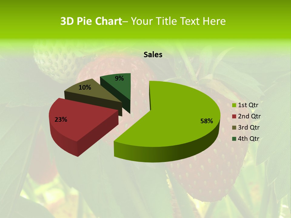 Ripening Strawberry Fruits On The Branch PowerPoint Template