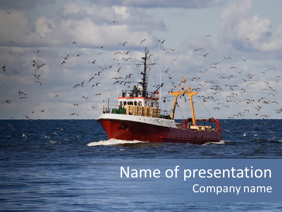 Fishing Boat Return PowerPoint Template