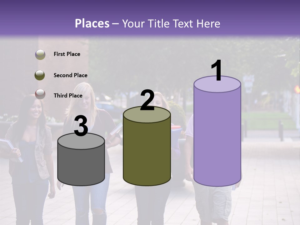 A Group Of People Walking Down A Sidewalk PowerPoint Template