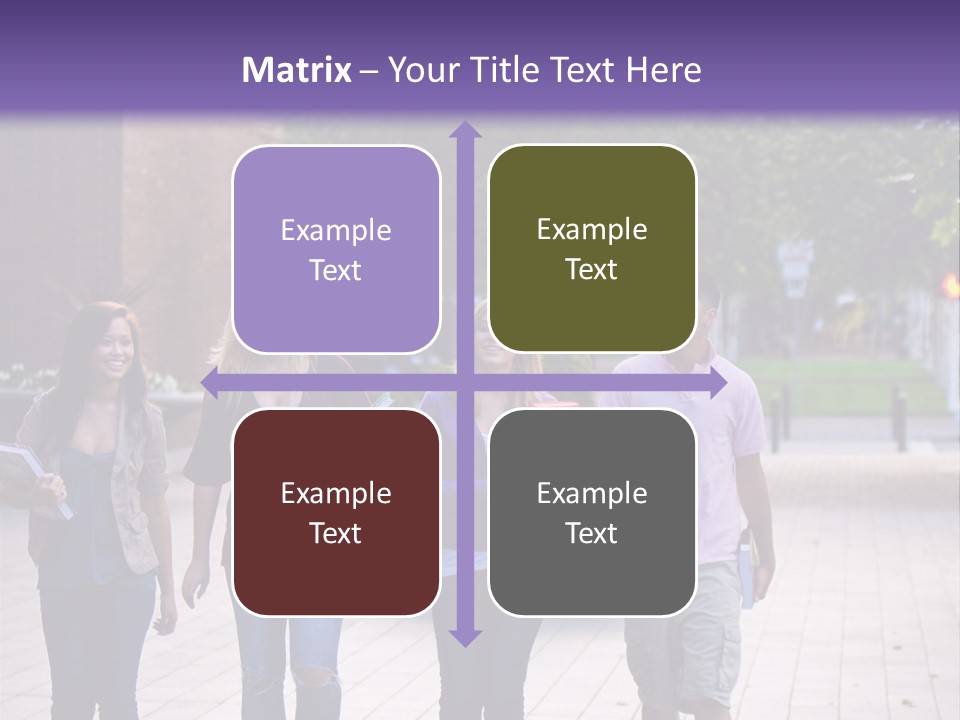 A Group Of People Walking Down A Sidewalk PowerPoint Template