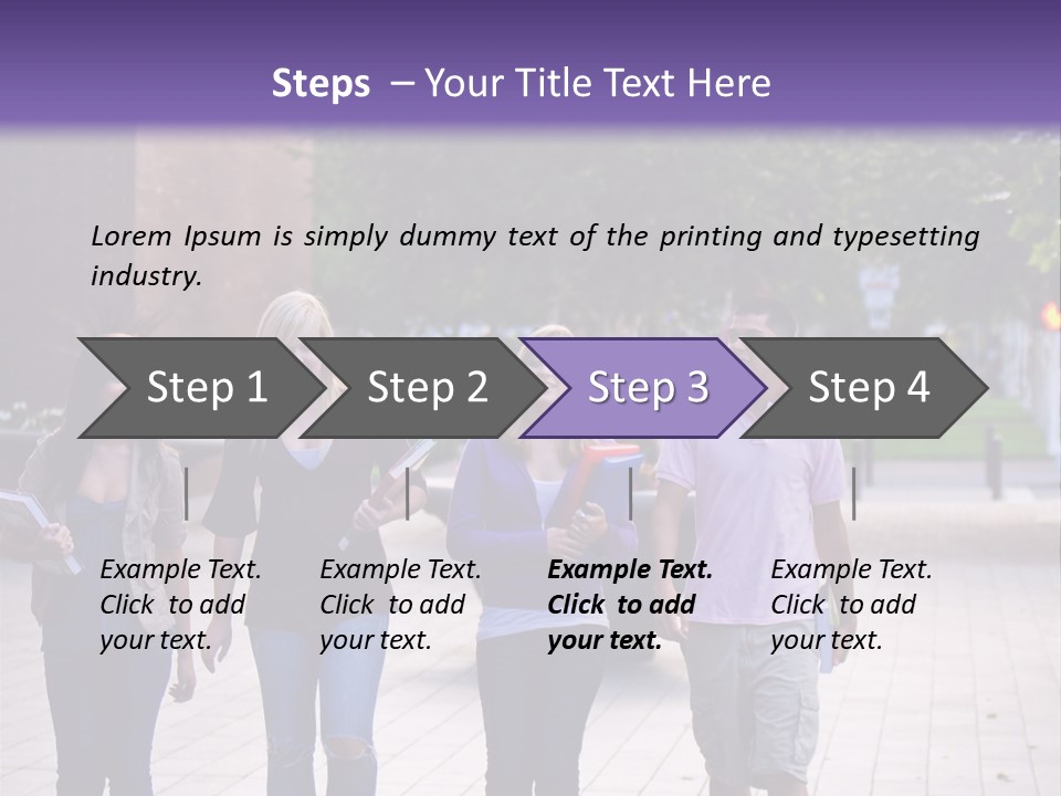 A Group Of People Walking Down A Sidewalk PowerPoint Template