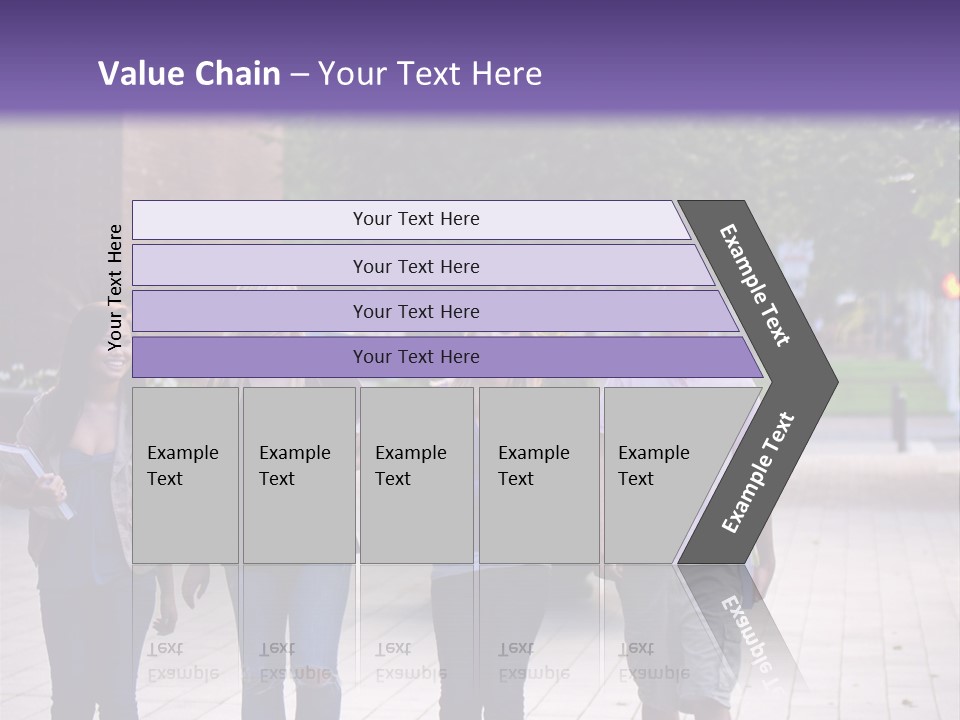A Group Of People Walking Down A Sidewalk PowerPoint Template
