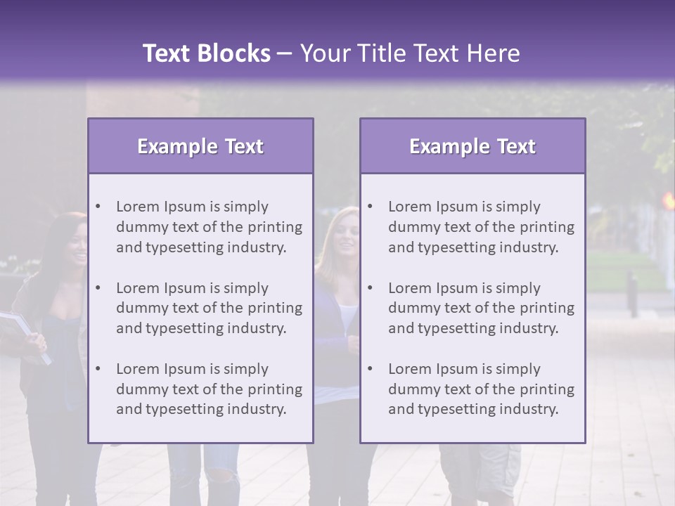 A Group Of People Walking Down A Sidewalk PowerPoint Template