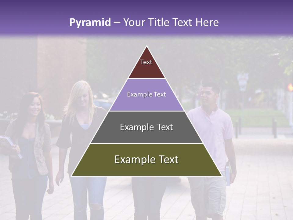 A Group Of People Walking Down A Sidewalk PowerPoint Template