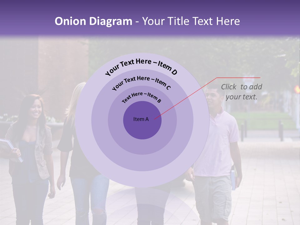 A Group Of People Walking Down A Sidewalk PowerPoint Template