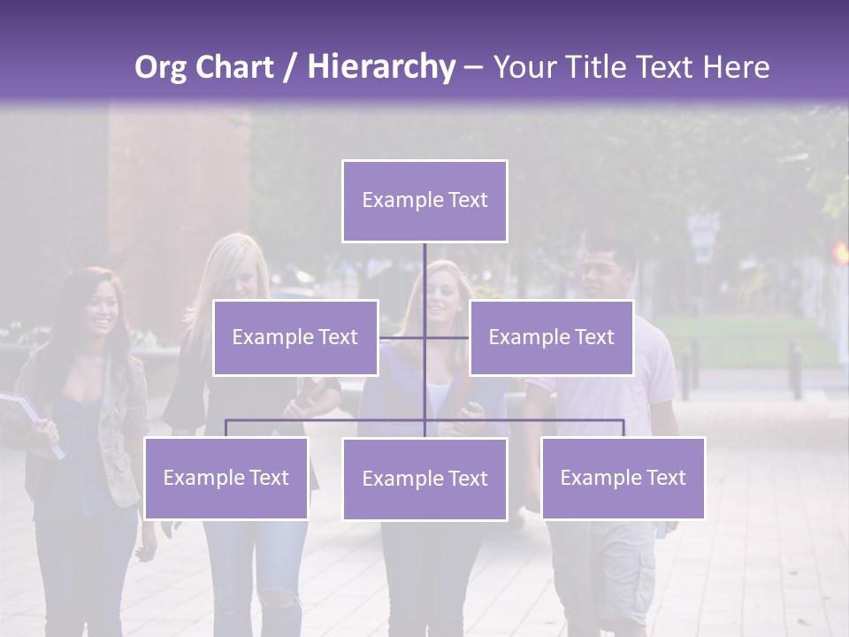 A Group Of People Walking Down A Sidewalk PowerPoint Template