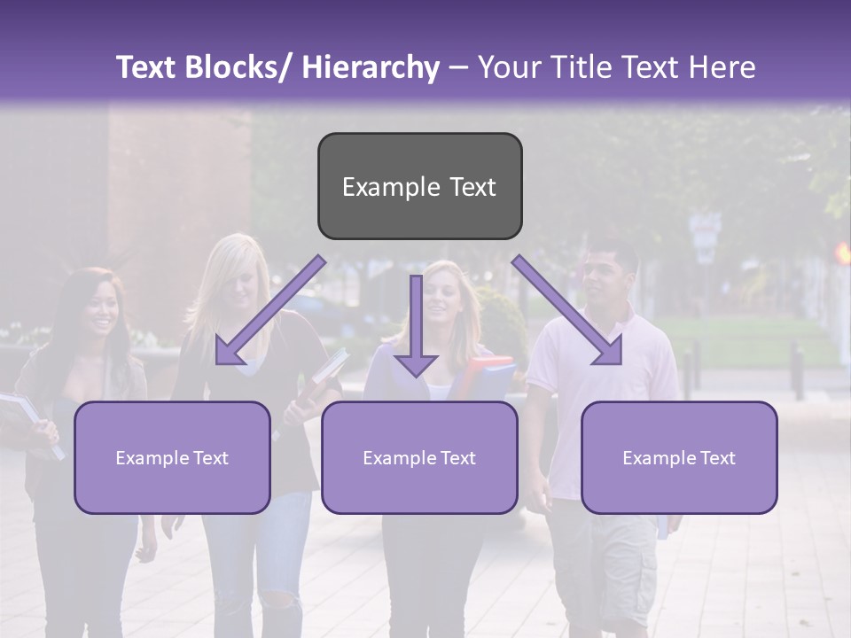 A Group Of People Walking Down A Sidewalk PowerPoint Template