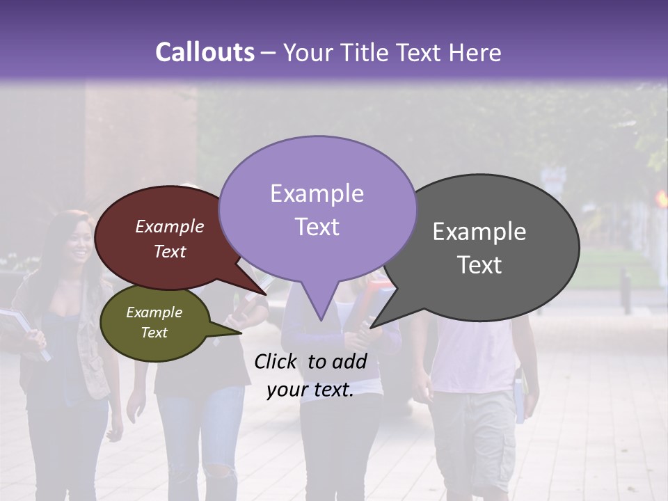 A Group Of People Walking Down A Sidewalk PowerPoint Template