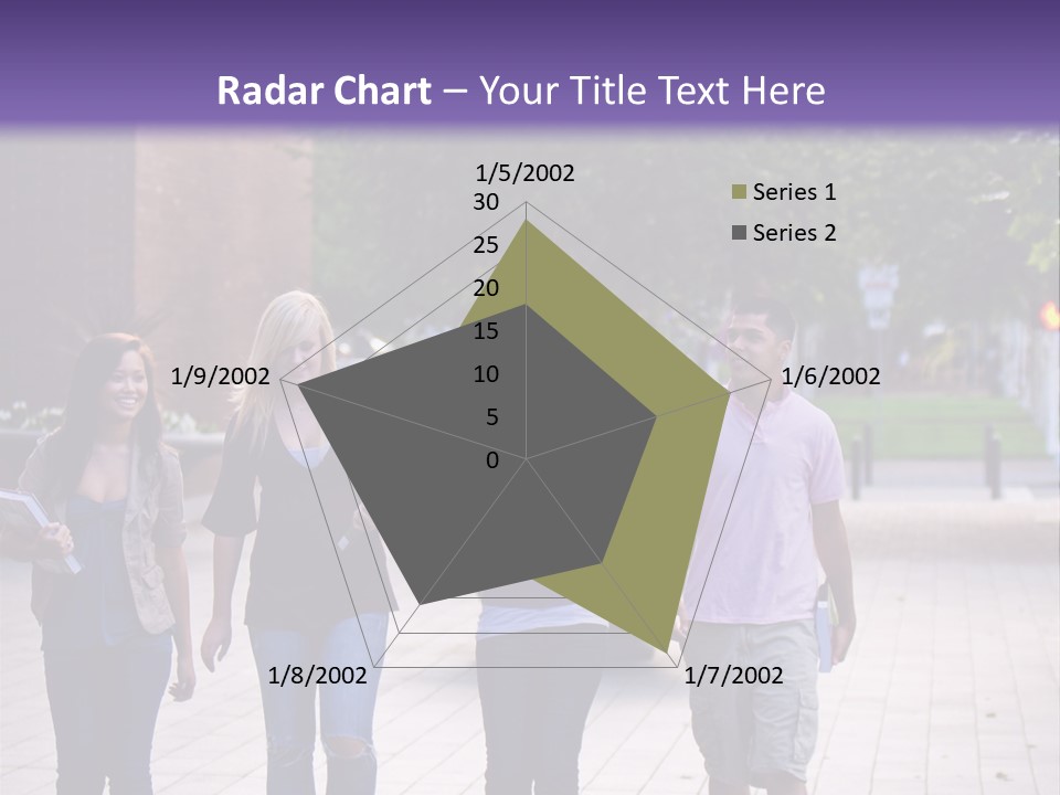 A Group Of People Walking Down A Sidewalk PowerPoint Template