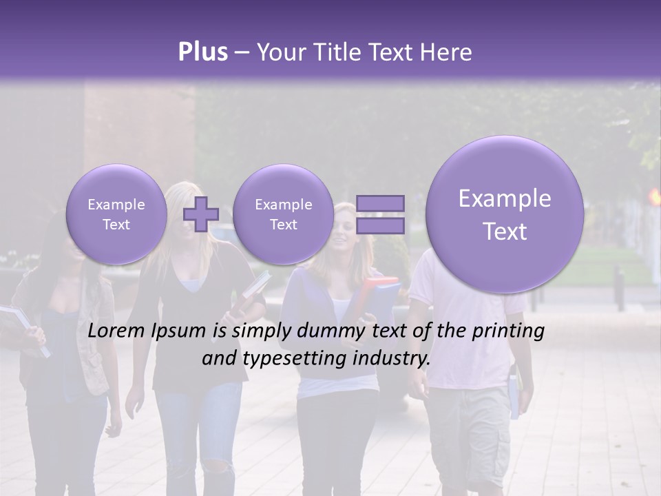 A Group Of People Walking Down A Sidewalk PowerPoint Template
