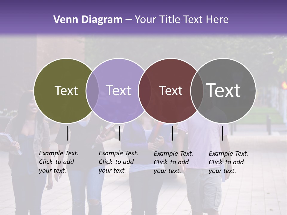 A Group Of People Walking Down A Sidewalk PowerPoint Template