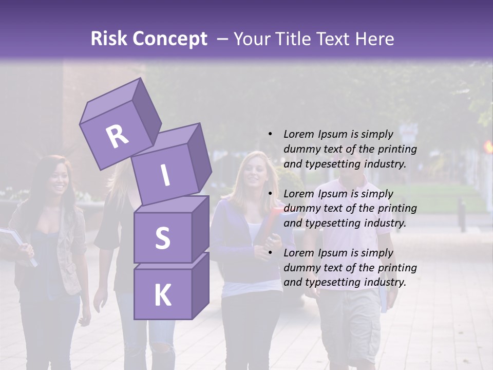A Group Of People Walking Down A Sidewalk PowerPoint Template