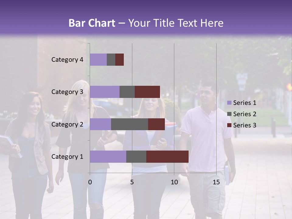 A Group Of People Walking Down A Sidewalk PowerPoint Template